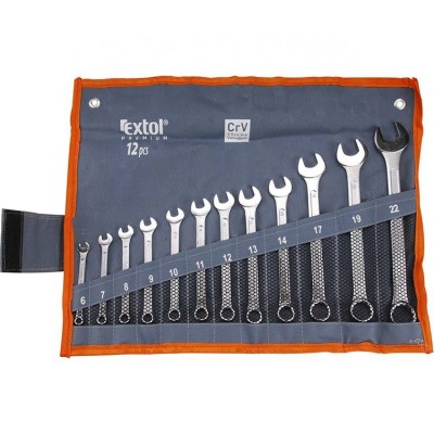 6333 Extol Premium 12 Pieces Comply With Din 3113 One-piece Body Combination Wrench Tool Sets With Polished Handle Head