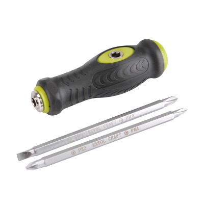 5220 EXTOL 1/4" T handle screwdriver with double head bits